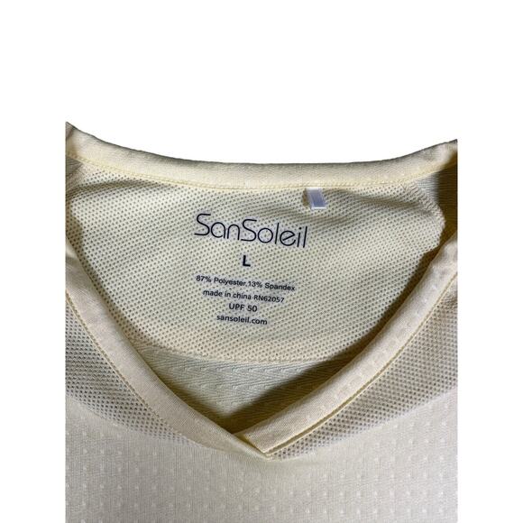 SanSoleil Womens Size Large Neon Yellow Mesh Long Sleeve UPF 50 Lightweight - Picture 3 of 6